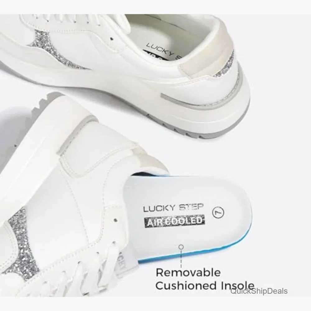 Platform Sneakers with Mesh Upper and Polyurethane Outsole